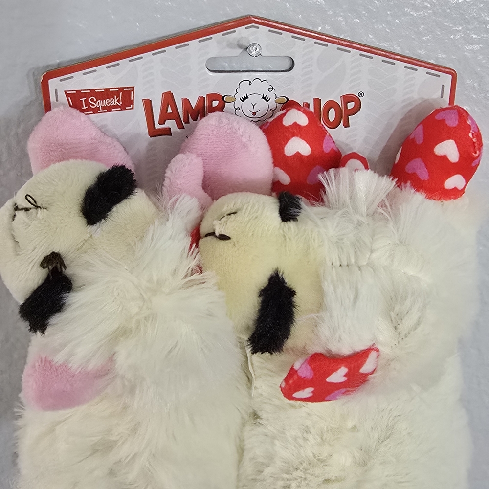 ❤️ Multipet® Lamb Chop Dog Toy - 2 Pack Dog Toy. Valentine Edition. Nwt. - Picture 3 of 4